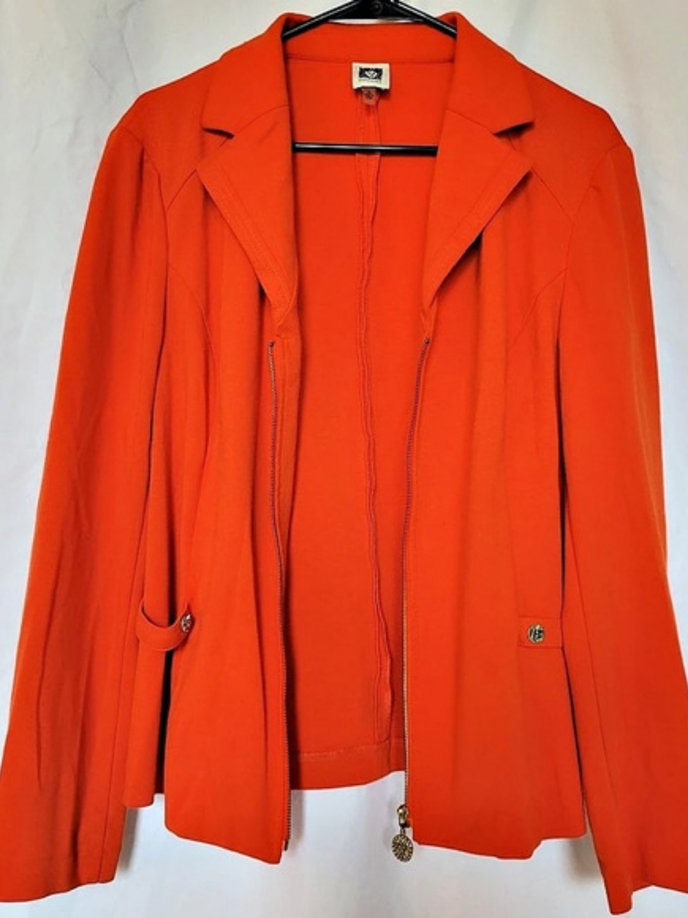 Anne Klein Zip Front Blazer in Orange XL